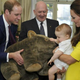 Prince George and family with a baby wombat. (Auspic/Commonwealth of Australia)